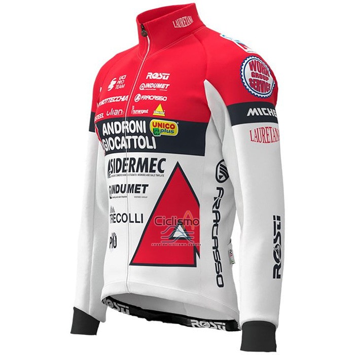Androni Giocattoli Ropa Ciclismo Culotte Largo 2021 Hombre Mangas Largas Blanco Rojo